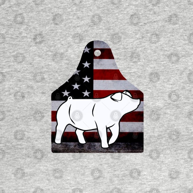 American Flag Ear Tag - Pig - NOT FOR RESALE WITHOUT PERMISSION by l-oh